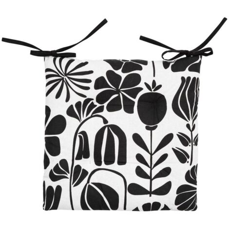 Stuhlgalette Twisted lime Baumwolle schwarz &amp weiß 38x38cm - Atmosphera créateur d'intérieur