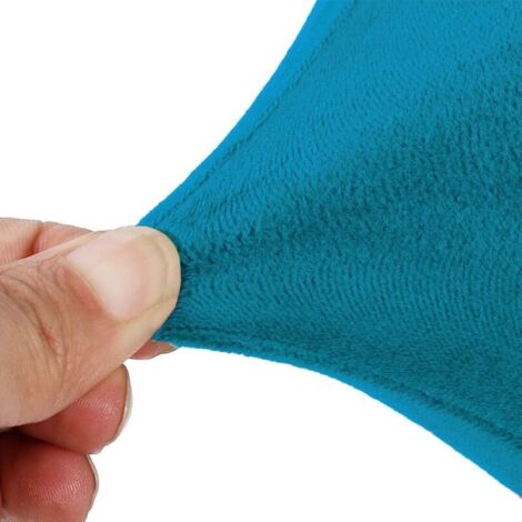 Stuhlhusse aus Stretch-Samt und Spandex, 2-teilig, mit Gummiband, für große Samt-Esszimmerstühle für Damen, geeignet für Restaurants, Hotels, Partys und Bankette, blau