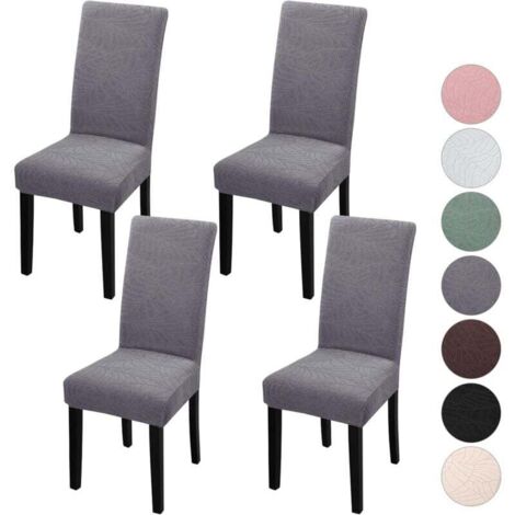 Stuhlhussen, universelle, dehnbare, elastische und abnehmbare Hussen für Hotelzeremonien, Hochzeiten und Weihnachten (Ash)