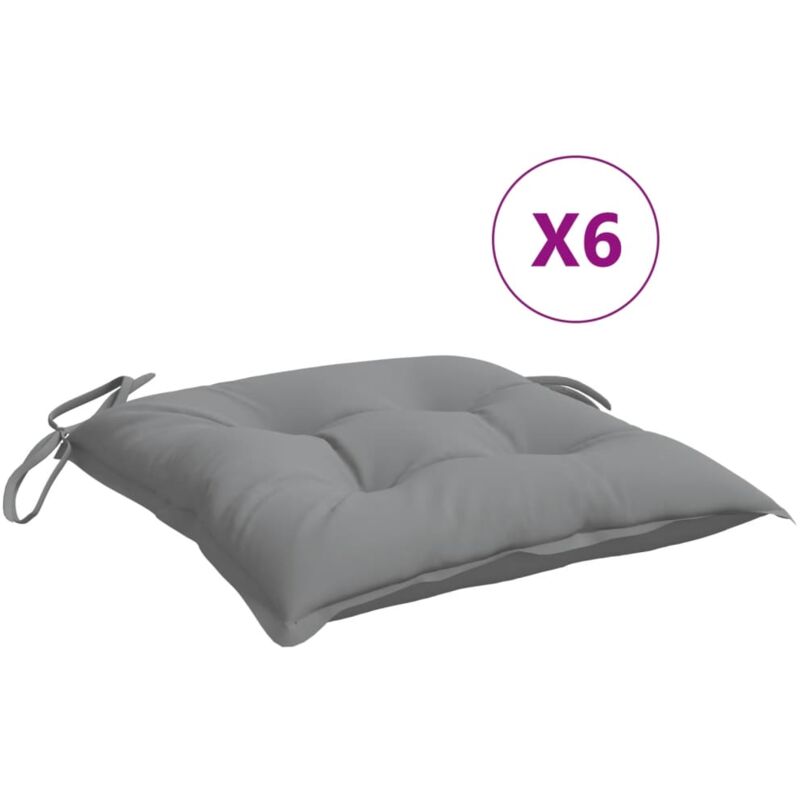 Stuhlkissen 6 Stk. Grau 40x40x7 Cm Oxford-gewebe Vidaxl
