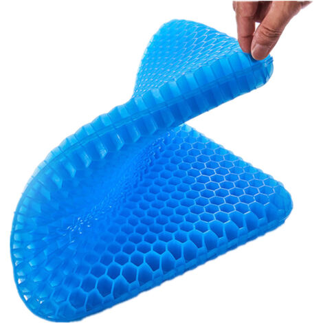 Stuhlkissen, atmungsaktives Gel, Anti-Dekubitus-Kissen, orthopädische Druckentlastung mit rutschfestem Bezug, für Auto/Büro/Zuhause/Rollstuhl, 24  17  3 cm