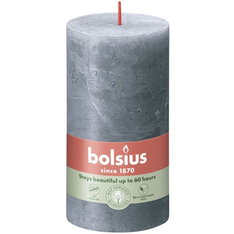 Bolsius Rustik Stumpenkerze 130/68 Mm Schieferblau