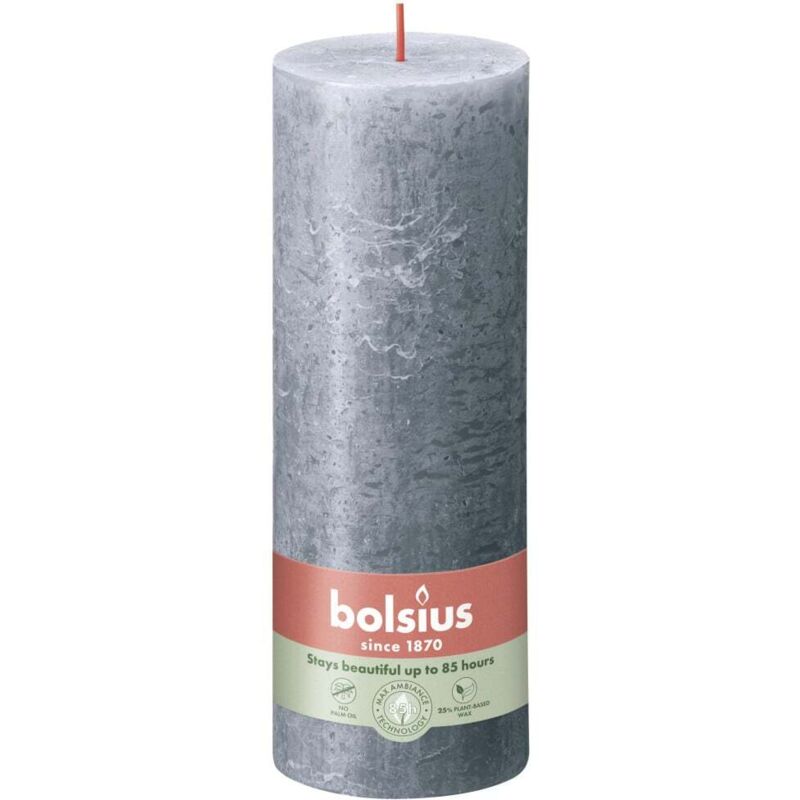 Bolsius Rustik Stumpenkerze 190/68 Mm Schieferblau