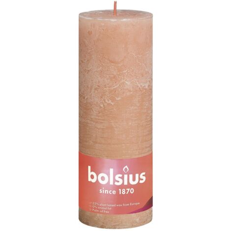 Stumpenkerze Rustiko Shine 19x7cm nebliges rosa