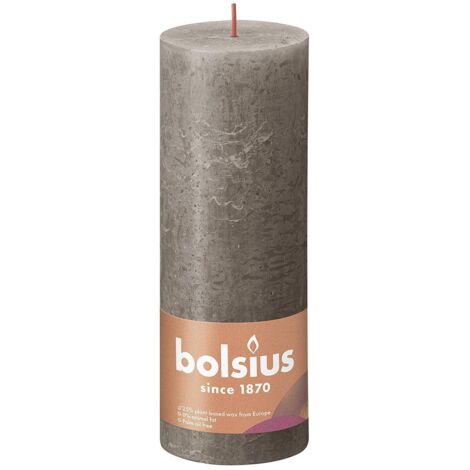 Stumpenkerze Rustiko Shine 19x7cm rustikales Taupe