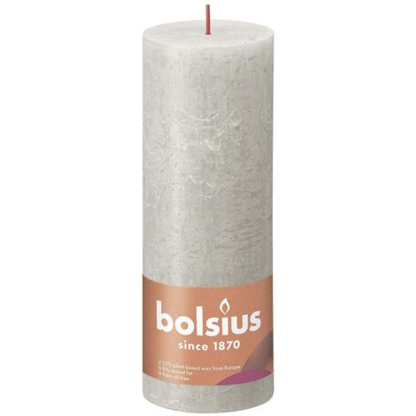 Stumpenkerze Rustiko Shine 19x7cm sandgrau