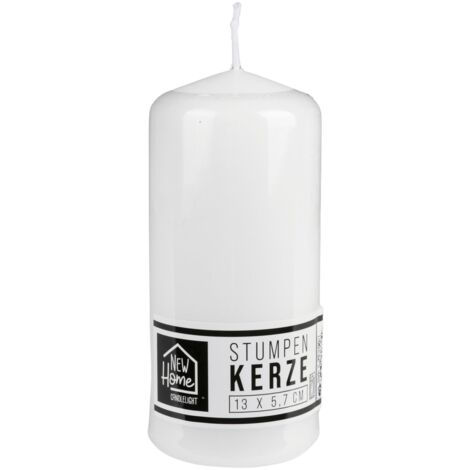 Stumpenkerze weiß Adventskerzen Weihnachtskerze Stumpen Kerze Deko 12,5cm