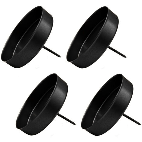 Stumpenkerzen Pick 4er Set - schwarz - Kerzen Stecker für Advents und Weihnachts Gesteck - Kerzenpick für Kugelkerzen