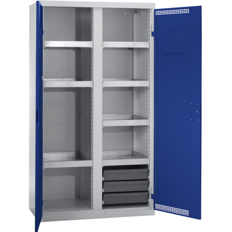 Stumpf Armoire d'environnement BP-5 gris clair / bleu gentiane + 7 bacs de rétention + 3 tiroirs 100 mm - 7599074