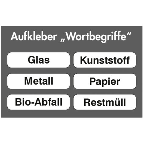 Stumpf Aufkleber Wortbegriffe, 6 Stück