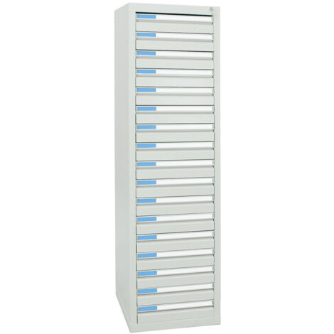 Stumpf Schubladenschrank Serie ESTA, 17 Schubladen lichtgrau (17x100mm)