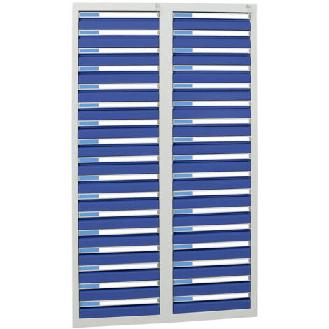 Stumpf Schubladenschrank Serie ESTA, 34 Schubladen enzianblau (34x100mm)