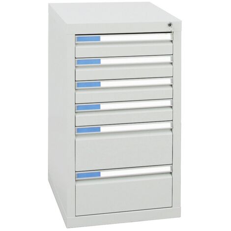 Stumpf Schubladenschrank Serie ESTA, 6 Schubladen lichtgrau (4x100, 2x200mm)