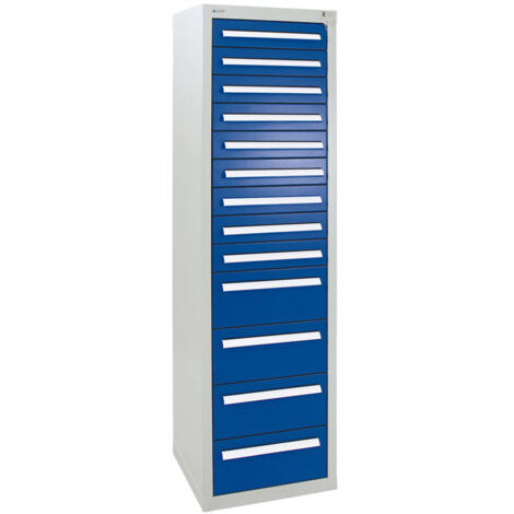 Stumpf Schubladenschrank Serie T-100/35-5, 13 Schubladen enzianblau (9x100, 4x200mm)