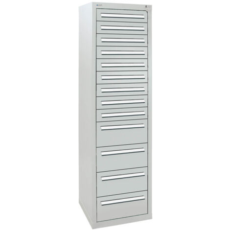 Stumpf Schubladenschrank Serie T-100/35-5, 13 Schubladen lichtgrau (9x100, 4x200mm)
