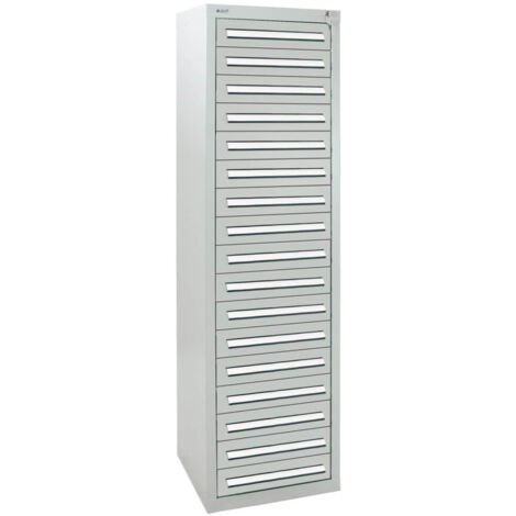 Stumpf Schubladenschrank Serie T-100/35-5, 17 Schubladen lichtgrau (17x100mm)