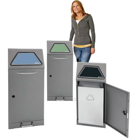 Stumpf Sortsystem Modul-Vario 60 graualu-struktur Innenbehälter, 60 Liter, Trethebel