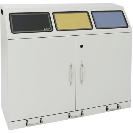 Stumpf Tri des déchets Flex-M-3-fach Station de collecte avec récipients intérieurs + pédale - 660-075-3-2-735