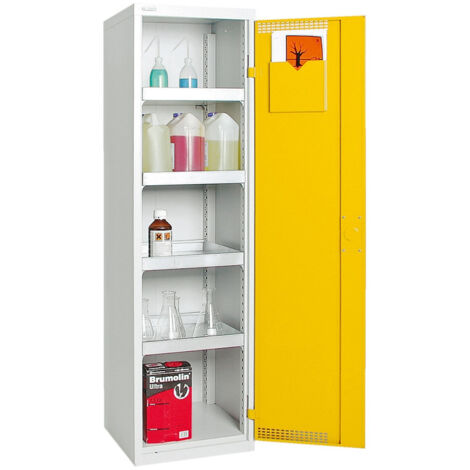 Stumpf Umweltschrank BP-3 lichtgrau / signalgelb + 4 Auffangwannen - 7595062