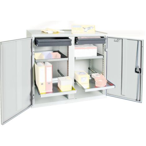 Stumpf Werkzeug- und Materialschrank Serie 3000 lichtgrau + 2 Schubladen 100 mm + 4 Auszugsboden - 3002207
