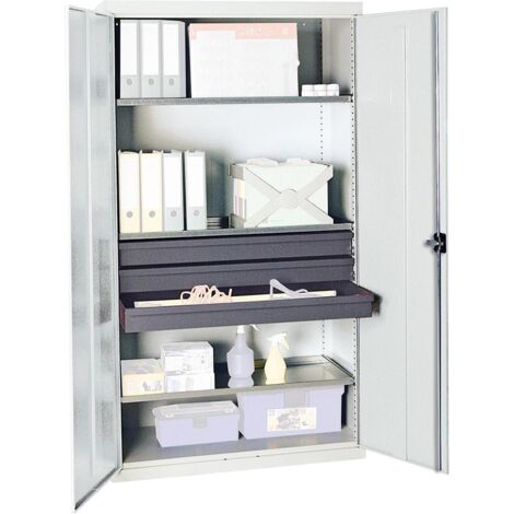 Stumpf Werkzeug- und Materialschrank Serie 3000 lichtgrau + 3 Schublade 100 mm + 3 Auszugsböden durchgehend - 3008207