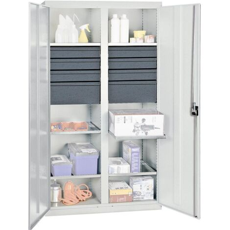 Stumpf Werkzeug- und Materialschrank Serie 3000 lichtgrau + 6 Schublade 100 mm + 2 Schublade 200 mm + Mitteltrennwand + 6 Auszugsböden - 3004707