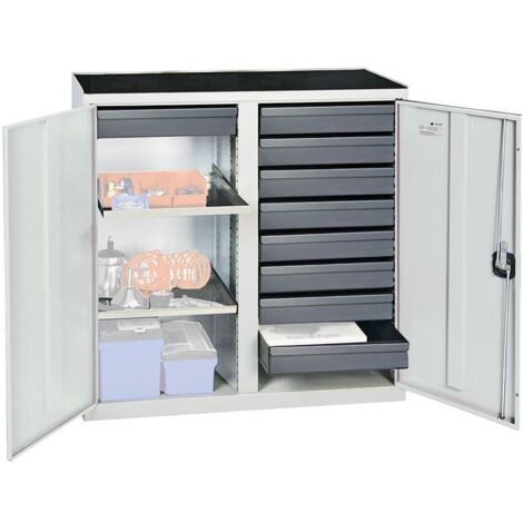 Stumpf Werkzeug- und Materialschrank Serie 3000 lichtgrau 9 Schubladen 100 mm + 2 Auszugsböden - 3002907