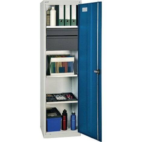 Stumpf Werkzeug- und Materialschrank Serie 3000 lichtgrau / enzianblau + 1 Schublade 100 mm + 1 Schublade 200 mm + 3 Auszugsböden - 3005774