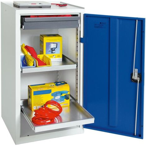 Stumpf Werkzeug- und Materialschrank Serie 3000 lichtgrau / enzianblau + 1 Schublade 100 mm + 2 Auszugsböden - 3001174
