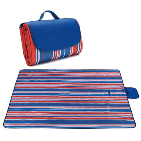 Stuoia da picnic antisabbia e impermeabile XXL 145x200 cm strisce