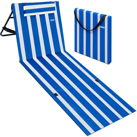 Stuoia mare blu/bianco 158x56x45,5cm schienale regolabile