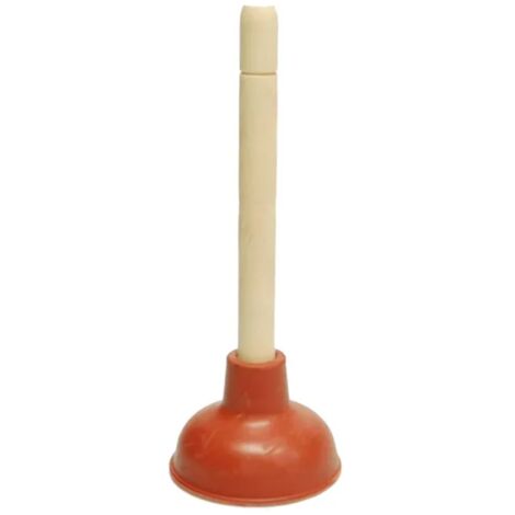 Stura lavandino a ventosa con manico in legno e ventosa in gomma colorata -14 cm