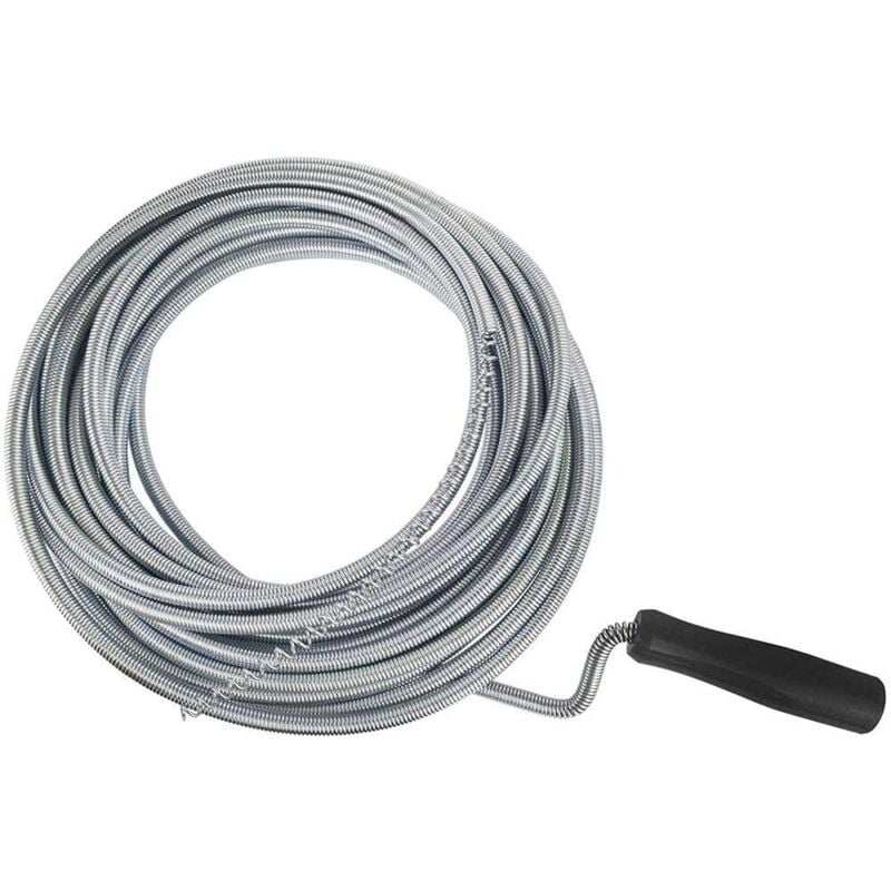 Sonda stura tubi flessibile per scarichi con molla zincata a spirale in acciaio - 3.5 mt