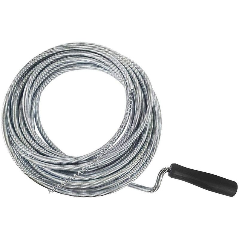 Sonda stura tubi flessibile per scarichi con molla zincata a spirale in acciaio - 2.5 mt