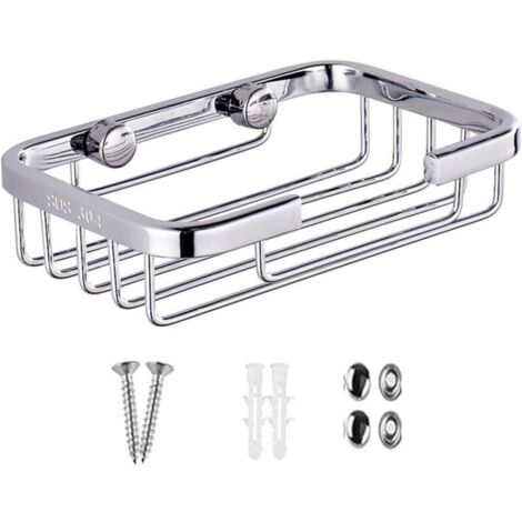 Sturdy 304 stainless steel soap dish holder, wall-mounted soap tray, shower soap dispenser, sponge holder for bathroom and kitchen