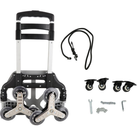Sturdy shopping trolley for climbing stairs, portable folding moving trolley with universal wheels