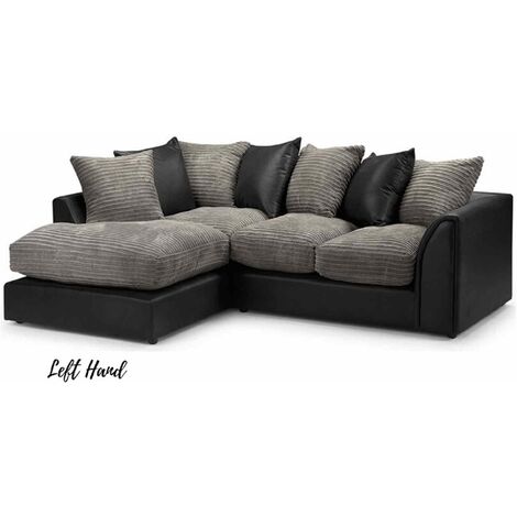 main image of "Sturridge Modern Chenille & Faux Leather Fabric LHF Corner Sofa "