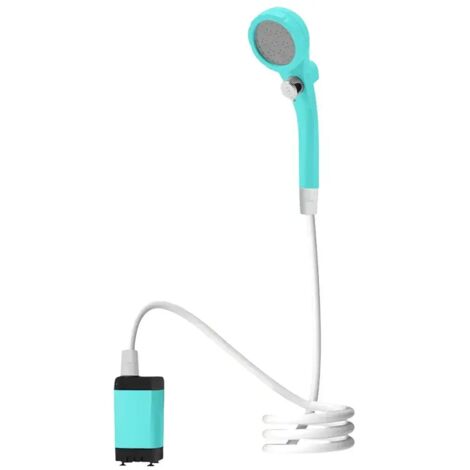 (Style B bleu) Douche de camping portable, pompe de douche électrique, seau pliable de 20 L, batterie rechargeable, affichage numérique extérieur