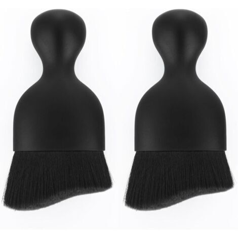 (Style B)Brosse à poussière intérieure sans Rayures, 2 pièces, Brosse Douce de Nettoyage intérieur de Voiture Brosse de détail de Voiture brosses de Nettoyage de Voiture(Marron Clair, Noir)