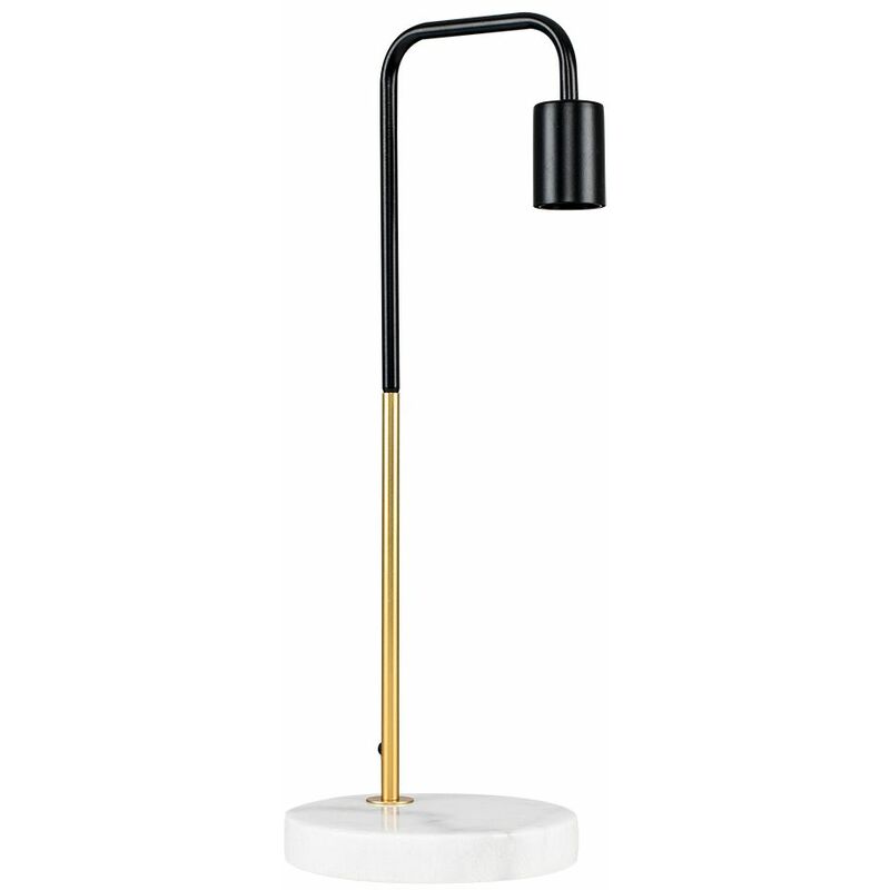 Industrial Style Table Lamp with Marble Base - Gold