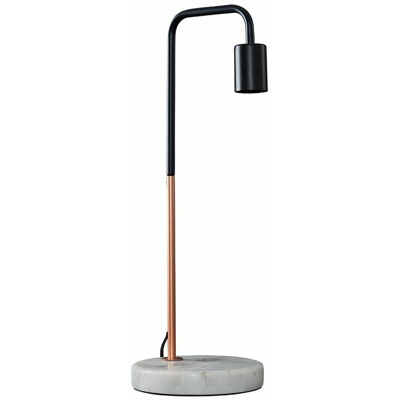 Industrial Style Table Lamp with Marble Base - Copper