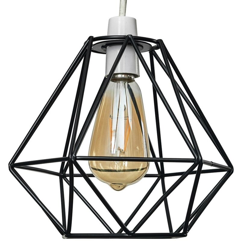 Style Black Metal Basket Cage Ceiling Pendant Light Shade