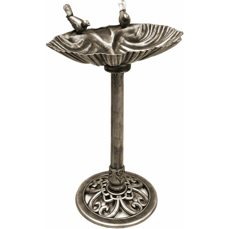 style campagnard potions à oiseaux décoration de terrasses de bains de coquilles de bains d'oiseaux design bronze 315078