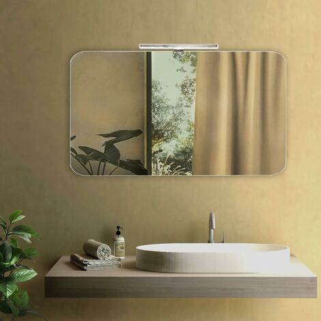 RELAX4LIFE Specchio da Bagno, Specchio da Parete con Cornice, Specchio  Trucco, Ideale per Soggiorno Bagno, 77 x 100 cm