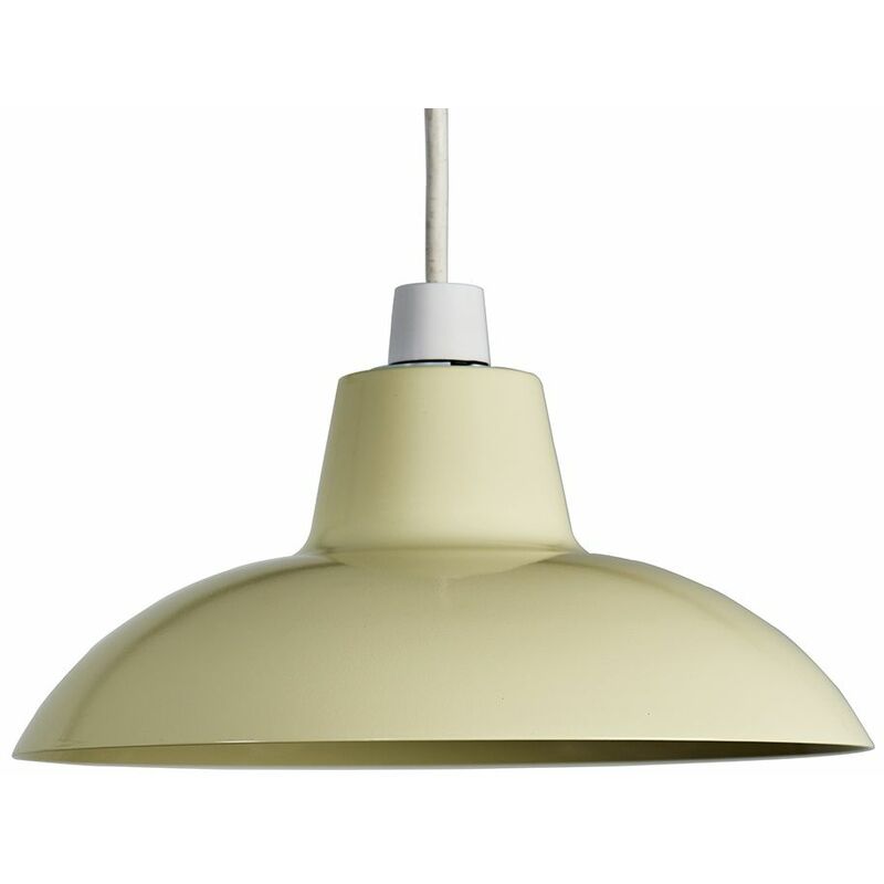 Metal Easy Fit Ceiling Pendant Light Shade - Cream - Including led Bulb