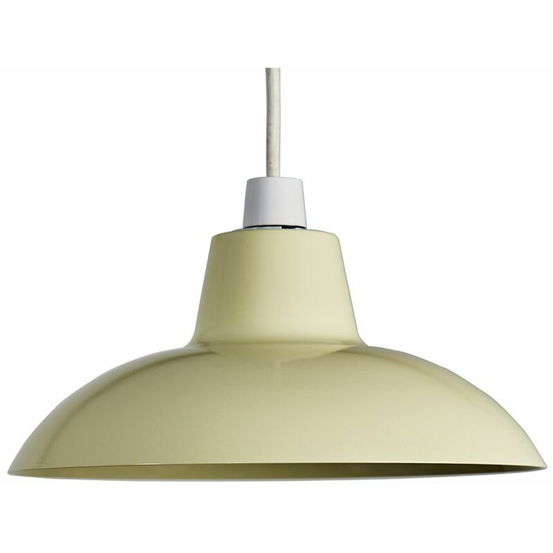 Metal Easy Fit Ceiling Pendant Light Shade - Cream - No Bulb