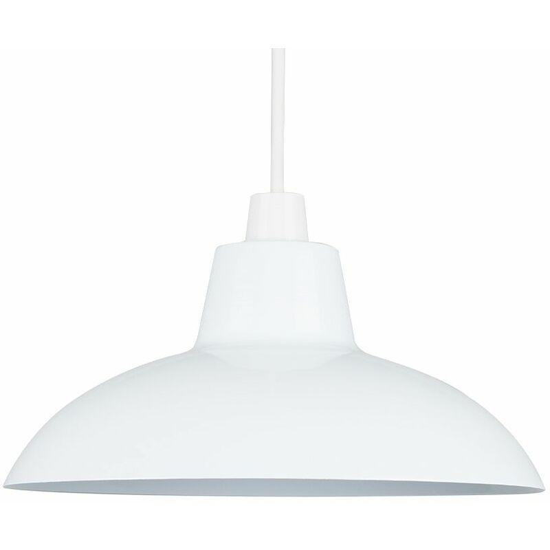 Metal Easy Fit Ceiling Pendant Light Shade - White - No Bulb