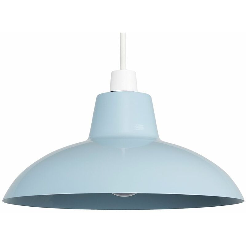 Metal Easy Fit Ceiling Pendant Light Shade - Corn Flower Blue - No Bulb