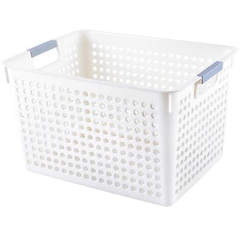 style Petit Panier De Rangement Rectangulaire, Blanc Vintage