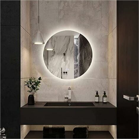 Specchio bagno tondo LED diametro 80 cm retroilluminato con luce